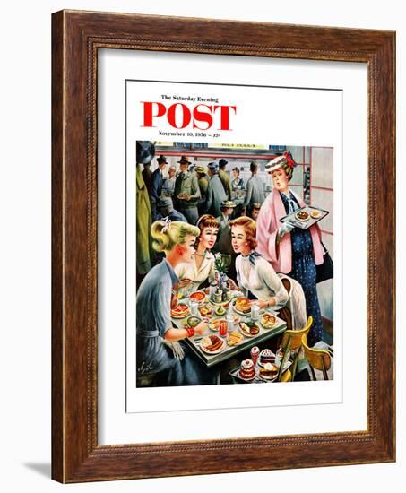 "Cafeteria Dieter" Saturday Evening Post Cover, November 10, 1956-Constantin Alajalov-Framed Giclee Print