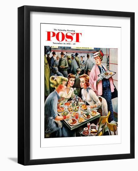 "Cafeteria Dieter" Saturday Evening Post Cover, November 10, 1956-Constantin Alajalov-Framed Giclee Print