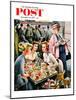 "Cafeteria Dieter" Saturday Evening Post Cover, November 10, 1956-Constantin Alajalov-Mounted Giclee Print