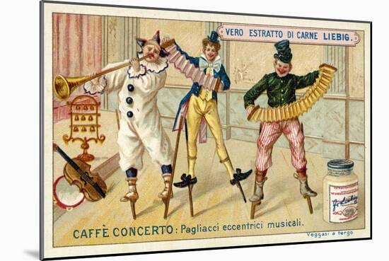 Caffe-Concerto: Eccentric Musical Clowns-null-Mounted Giclee Print