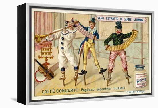 Caffe-Concerto: Eccentric Musical Clowns-null-Framed Premier Image Canvas
