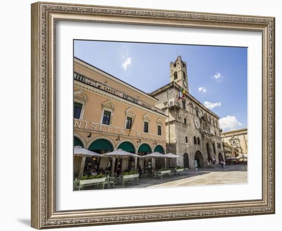 Caffe Meletti and Palazzo Dei Capitani Del Popolo, Piazzo Del Popolo, Ascoli Piceno-Jean Brooks-Framed Photographic Print