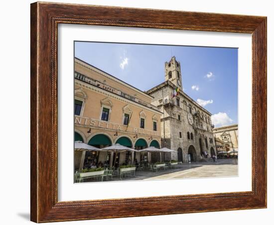 Caffe Meletti and Palazzo Dei Capitani Del Popolo, Piazzo Del Popolo, Ascoli Piceno-Jean Brooks-Framed Photographic Print