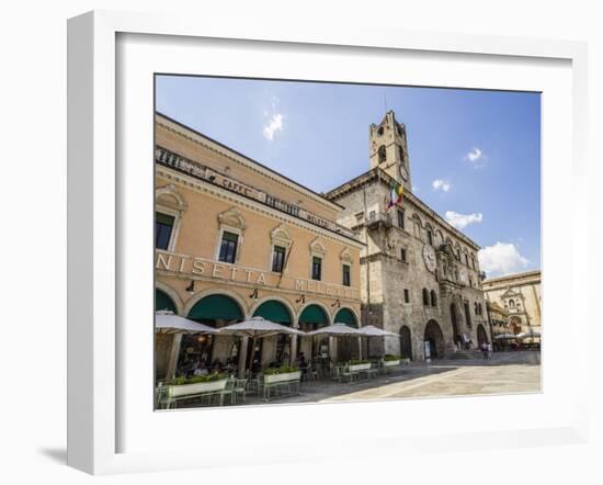 Caffe Meletti and Palazzo Dei Capitani Del Popolo, Piazzo Del Popolo, Ascoli Piceno-Jean Brooks-Framed Photographic Print