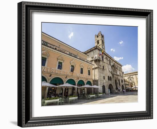 Caffe Meletti and Palazzo Dei Capitani Del Popolo, Piazzo Del Popolo, Ascoli Piceno-Jean Brooks-Framed Photographic Print