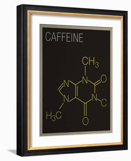 Caffeine Molecule Art Print Poster-null-Framed Premium Giclee Print