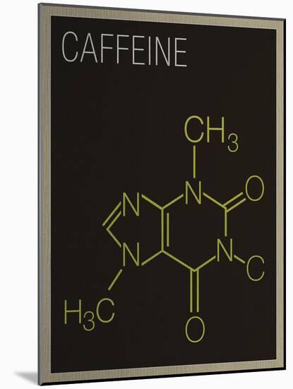 Caffeine Molecule Art Print Poster-null-Mounted Art Print