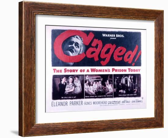 Caged, Eleanor Parker, Agnes Moorehead, Hope Emerson, 1950-null-Framed Art Print