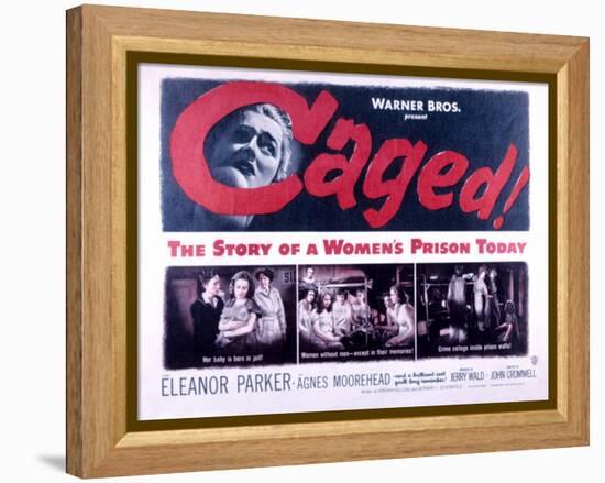 Caged, Eleanor Parker, Agnes Moorehead, Hope Emerson, 1950-null-Framed Stretched Canvas