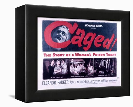 Caged, Eleanor Parker, Agnes Moorehead, Hope Emerson, 1950-null-Framed Stretched Canvas