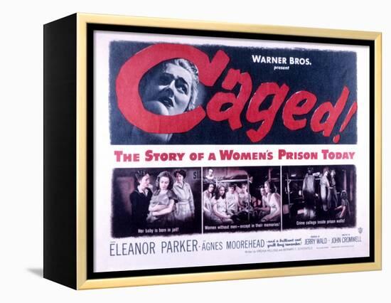 Caged, Eleanor Parker, Agnes Moorehead, Hope Emerson, 1950-null-Framed Stretched Canvas