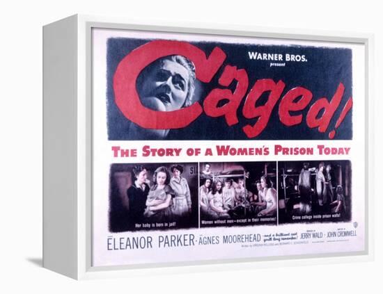 Caged, Eleanor Parker, Agnes Moorehead, Hope Emerson, 1950-null-Framed Stretched Canvas