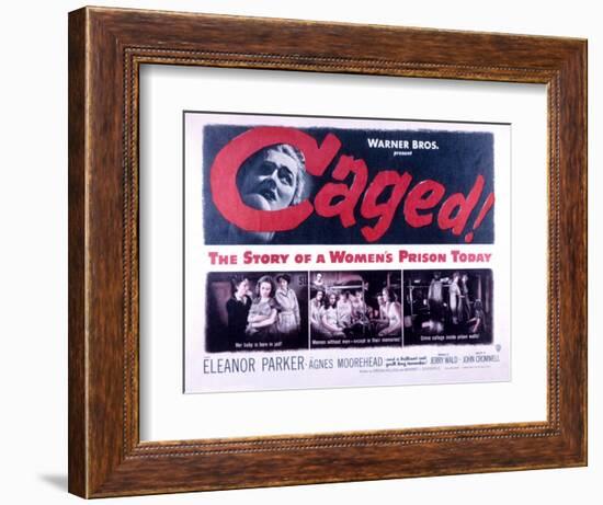 Caged, Eleanor Parker, Agnes Moorehead, Hope Emerson, 1950-null-Framed Premium Giclee Print