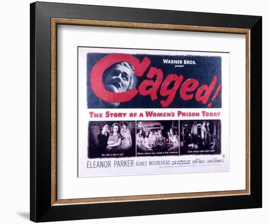 Caged, Eleanor Parker, Agnes Moorehead, Hope Emerson, 1950-null-Framed Premium Giclee Print