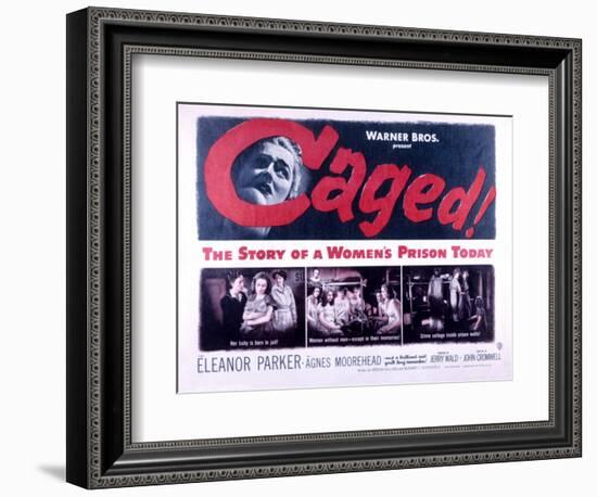 Caged, Eleanor Parker, Agnes Moorehead, Hope Emerson, 1950-null-Framed Premium Giclee Print