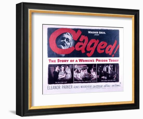 Caged, Eleanor Parker, Agnes Moorehead, Hope Emerson, 1950-null-Framed Premium Giclee Print