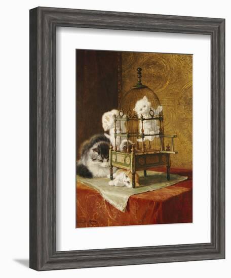 Caged Kittens-Henriette Ronner-Knip-Framed Giclee Print