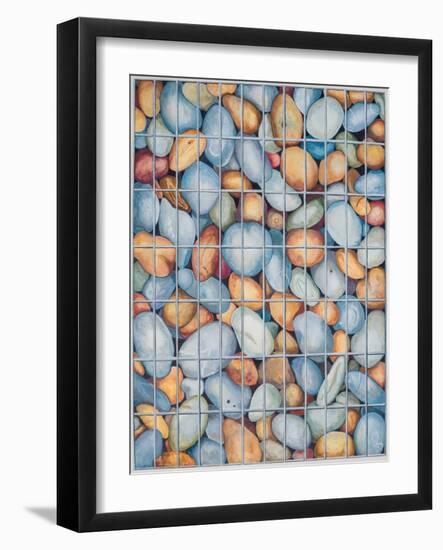 Caged Pebbles, 2018 (W/C on Paper)-Liz Wright-Framed Giclee Print