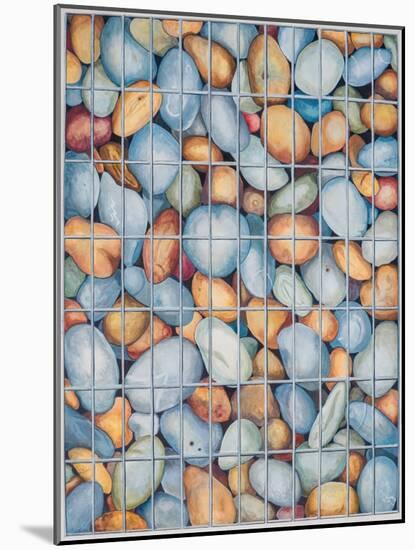 Caged Pebbles, 2018 (W/C on Paper)-Liz Wright-Mounted Giclee Print