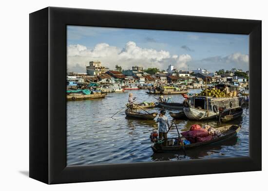 Cai Rang Floating Market at the Mekong Delta, Can Tho, Vietnam, Indochina, Southeast Asia, Asia-Yadid Levy-Framed Premier Image Canvas