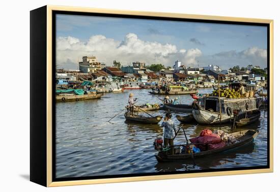 Cai Rang Floating Market at the Mekong Delta, Can Tho, Vietnam, Indochina, Southeast Asia, Asia-Yadid Levy-Framed Premier Image Canvas