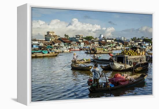 Cai Rang Floating Market at the Mekong Delta, Can Tho, Vietnam, Indochina, Southeast Asia, Asia-Yadid Levy-Framed Premier Image Canvas