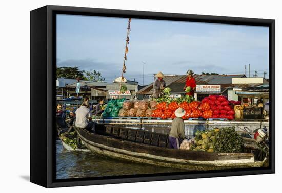 Cai Rang Floating Market at the Mekong Delta, Can Tho, Vietnam, Indochina, Southeast Asia, Asia-Yadid Levy-Framed Premier Image Canvas