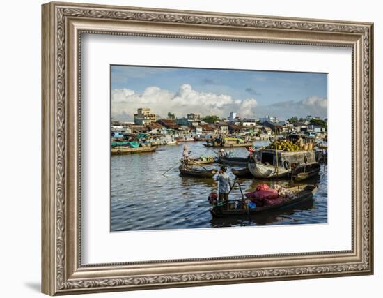 Cai Rang Floating Market at the Mekong Delta, Can Tho, Vietnam, Indochina, Southeast Asia, Asia-Yadid Levy-Framed Photographic Print