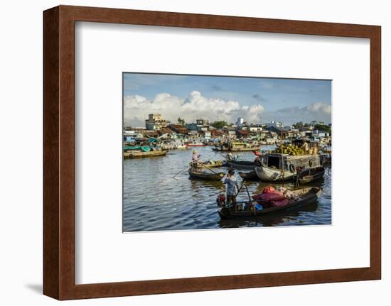 Cai Rang Floating Market at the Mekong Delta, Can Tho, Vietnam, Indochina, Southeast Asia, Asia-Yadid Levy-Framed Photographic Print