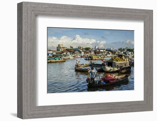 Cai Rang Floating Market at the Mekong Delta, Can Tho, Vietnam, Indochina, Southeast Asia, Asia-Yadid Levy-Framed Photographic Print