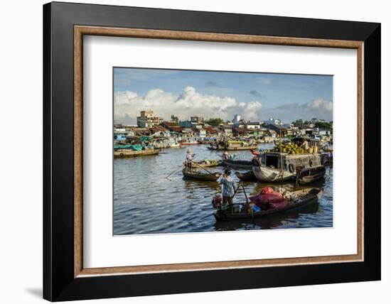 Cai Rang Floating Market at the Mekong Delta, Can Tho, Vietnam, Indochina, Southeast Asia, Asia-Yadid Levy-Framed Photographic Print