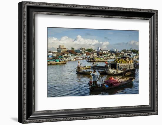 Cai Rang Floating Market at the Mekong Delta, Can Tho, Vietnam, Indochina, Southeast Asia, Asia-Yadid Levy-Framed Photographic Print