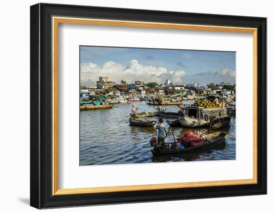 Cai Rang Floating Market at the Mekong Delta, Can Tho, Vietnam, Indochina, Southeast Asia, Asia-Yadid Levy-Framed Photographic Print