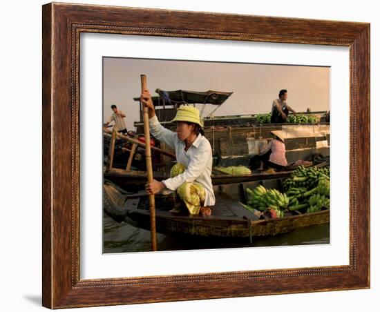 Cai Rang Floating Market on the Mekong Delta, Can Tho, Vietnam, Indochina, Southeast Asia, Asia-Andrew Mcconnell-Framed Photographic Print