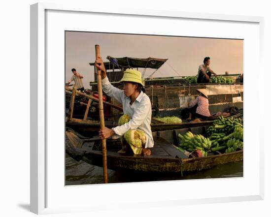 Cai Rang Floating Market on the Mekong Delta, Can Tho, Vietnam, Indochina, Southeast Asia, Asia-Andrew Mcconnell-Framed Photographic Print