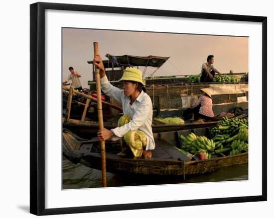 Cai Rang Floating Market on the Mekong Delta, Can Tho, Vietnam, Indochina, Southeast Asia, Asia-Andrew Mcconnell-Framed Photographic Print