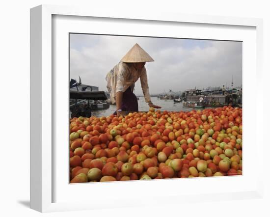 Cai Rang Floating Market on the Mekong Delta, Can Tho, Vietnam, Indochina, Southeast Asia-Andrew Mcconnell-Framed Photographic Print