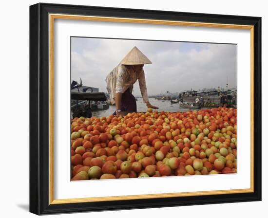 Cai Rang Floating Market on the Mekong Delta, Can Tho, Vietnam, Indochina, Southeast Asia-Andrew Mcconnell-Framed Photographic Print