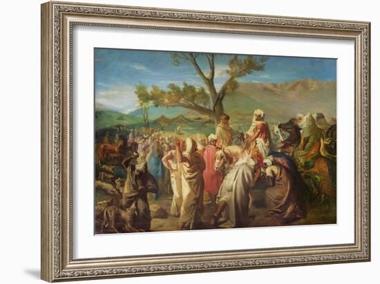 Caid Visiting a Douar, 1849, (Oil on Canvas)-Theodore Chasseriau-Framed Giclee Print