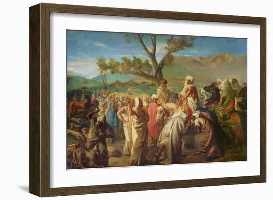 Caid Visiting a Douar, 1849, (Oil on Canvas)-Theodore Chasseriau-Framed Giclee Print