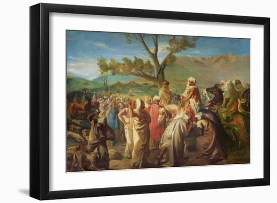 Caid Visiting a Douar, 1849, (Oil on Canvas)-Theodore Chasseriau-Framed Giclee Print