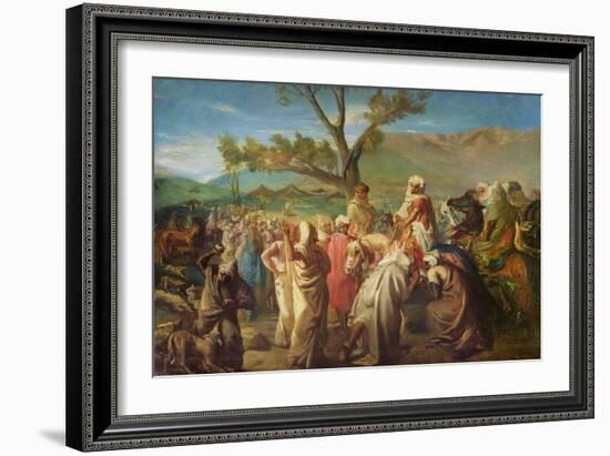 Caid Visiting a Douar, 1849, (Oil on Canvas)-Theodore Chasseriau-Framed Giclee Print