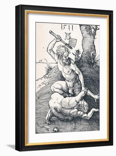 Cain Slaying Abel, 1511-Albrecht Dürer-Framed Giclee Print