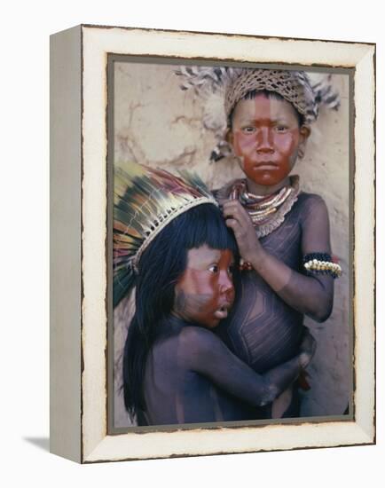 Caipo Indian Children, Xingu River, Brazil-null-Framed Premier Image Canvas