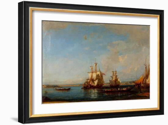 Caiques and Sailboats at the Bosphorus, Second Half of the 19th C-Felix-Francois George Ziem-Framed Giclee Print