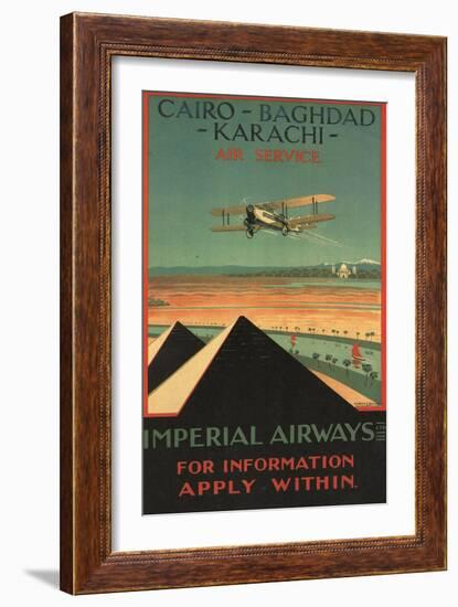 Cairo, Baghdad, Karachi-Imperial Airways-Charles Dickson-Framed Art Print