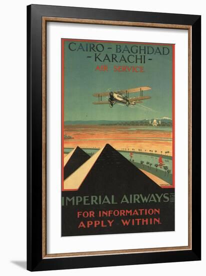 Cairo, Baghdad, Karachi-Imperial Airways-Charles Dickson-Framed Art Print