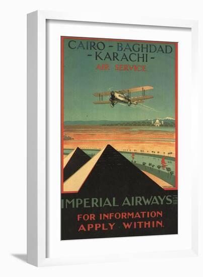 Cairo, Baghdad, Karachi-Imperial Airways-Charles Dickson-Framed Art Print