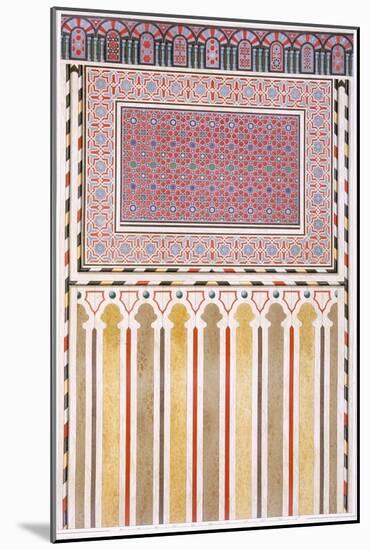 Cairo: Decoration of the El Bordeyny Mosque: Geometric Patterns of the Mosaic of the Mihrab-Emile Prisse d'Avennes-Mounted Giclee Print