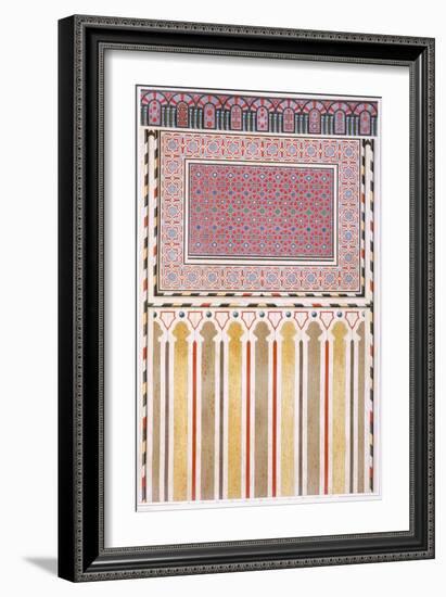 Cairo: Decoration of the El Bordeyny Mosque: Geometric Patterns of the Mosaic of the Mihrab-Emile Prisse d'Avennes-Framed Giclee Print